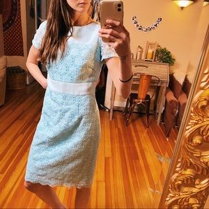 Antonio Melani pastel spring blue lace tea dress